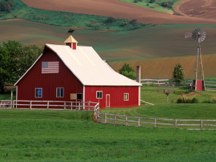 Картинка palouse farm country eastern washington разное сооружения постройки