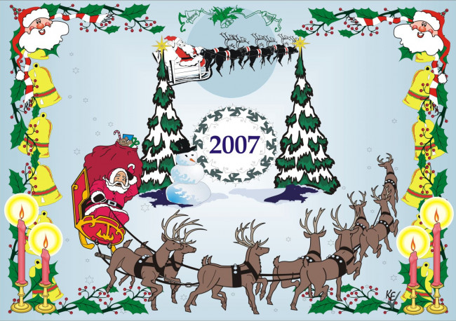 Обои картинки фото праздничные, векторная, графика, новый, год