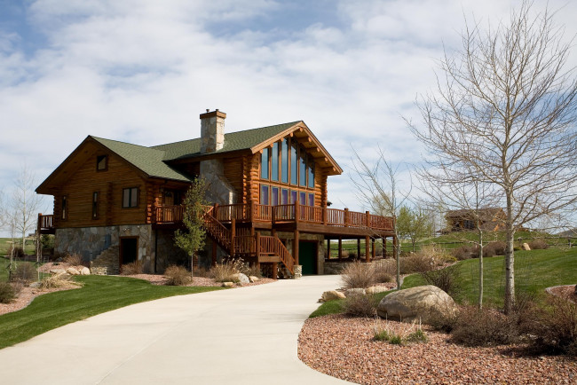 Обои картинки фото города, здания, дома, дом, интерьер, природа, уют, деревья, участок