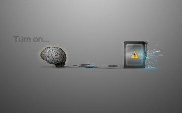 Картинка turn on векторная графика провода электричество мозг