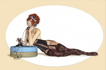 Картинка 3д+графика people+ люди девушка телефон