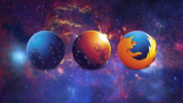 Картинка компьютеры mozilla+firefox космос лиса