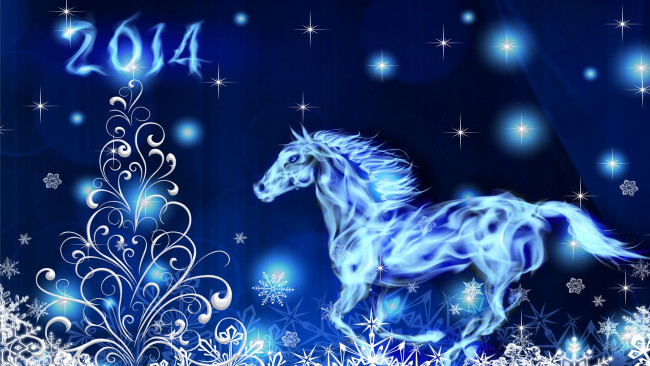 Обои картинки фото праздничные, векторная графика , новый год, лошадь