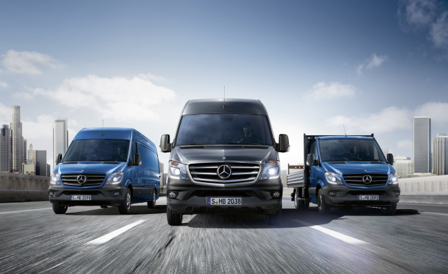 Обои картинки фото mercedes-benz sprinter, автомобили, mercedes-benz, германия, двигатели, грузовики, легковые, подразделение, daimler, ag, автобусы