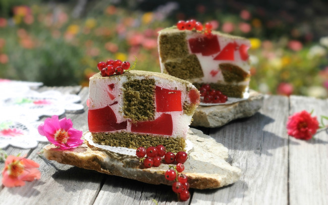 Обои картинки фото еда, торты, смородина, тортик