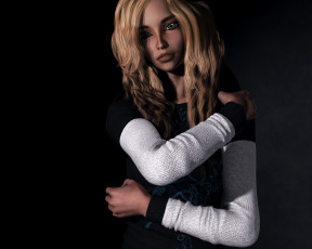 Картинка 3д+графика люди+ people девушка взгляд фон