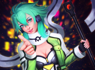 Картинка фэнтези девушки sword art online sinon взгляд девушка anime