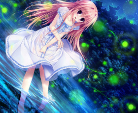 Картинка аниме unknown +другое фон взгляд девушка