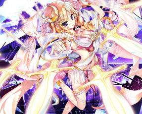 Картинка аниме оружие +техника +технологии девушка фон взгляд