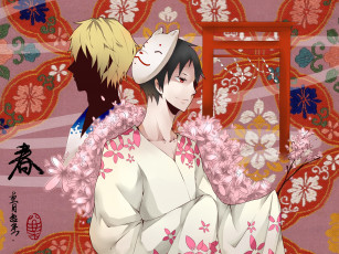 Картинка аниме durarara изая орихара шизуо хейваджима парни арт