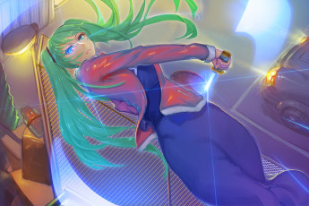 Картинка аниме vocaloid девушка арт нож hatsune miku