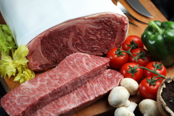 Картинка еда мясные+блюда томаты грибы мясо