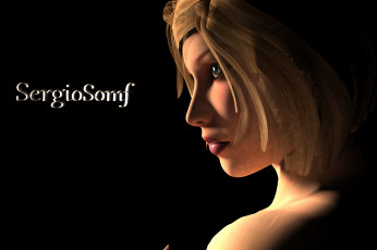 Картинка 3д+графика портрет+ portraits фон взгляд девушка