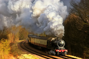 Картинка техника паровозы рельсы дорога железная паровоз