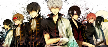 Картинка аниме gintama арт гинтама парни