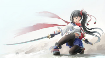 Картинка аниме kikivi+ artbook девушка арт меч kikivi