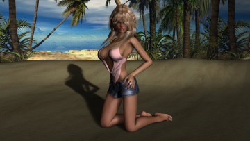 Картинка 3д+графика люди+ people фон девушка взгляд