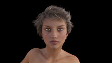 Картинка 3д+графика портрет+ portraits фон взгляд девушка
