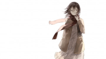 Картинка аниме shingeki+no+kyojin арт фон микаса девочка