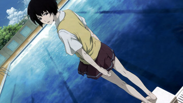 Картинка аниме zankyou+no+terror zankyou no terror бассейн mishima lisa эхо террора девушка школьная форма босая взгляд вода