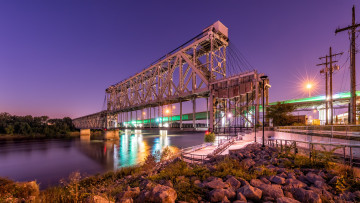 Картинка города -+мосты мост река