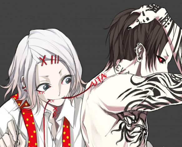Обои картинки фото аниме, tokyo ghoul, токийский, гуль, арт, ута, джузо