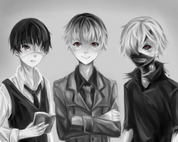 Обои картинки фото аниме, tokyo ghoul, токийский, гуль, канеки, кен, арт