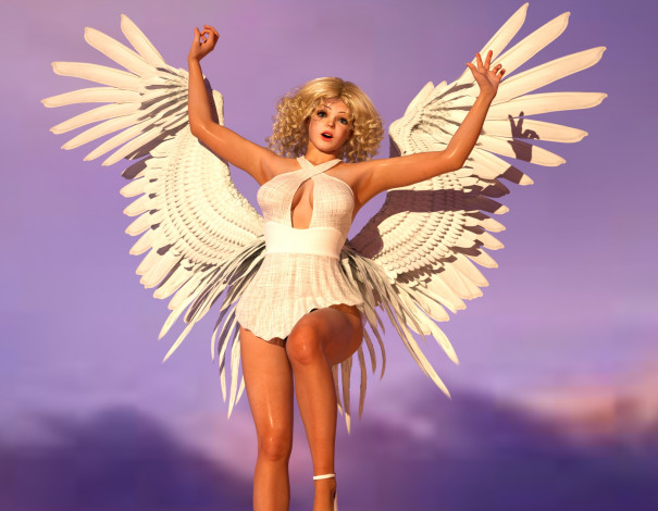 Обои картинки фото 3д графика, ангел , angel, ангел, фон, взгляд, девушка