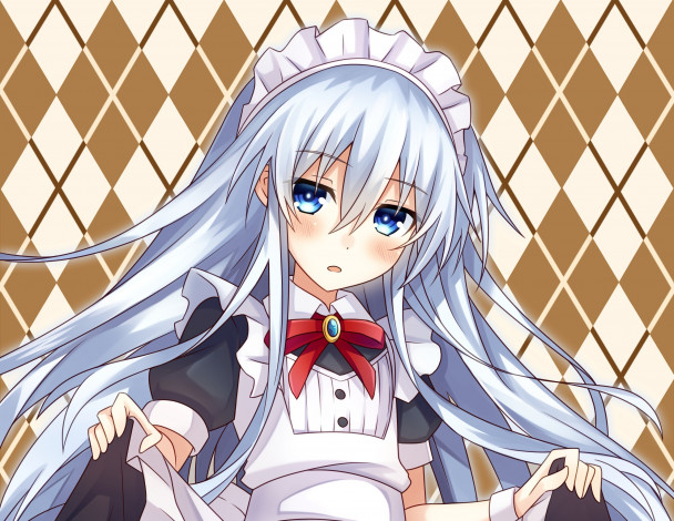 Обои картинки фото аниме, kantai collection, взгляд, девушка, платье, фон