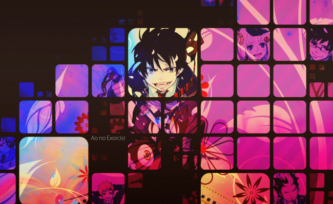 Обои картинки фото аниме, ao no exorcist, рин, синий, экзорцист, фон, арт