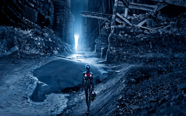 Обои картинки фото фэнтези, романтика апокалипсиса, шлем, девушка, ariane, saint-amour, апокалипсис