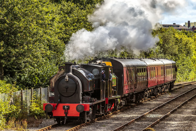 Обои картинки фото техника, паровозы, дорога, паровоз, рельсы, железная