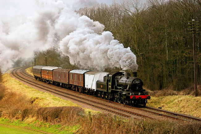 Обои картинки фото техника, паровозы, дорога, рельсы, паровоз, железная