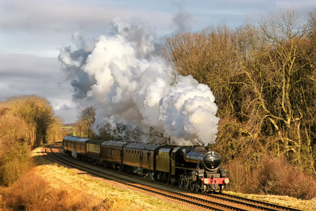 Обои картинки фото техника, паровозы, дорога, рельсы, паровоз, железная