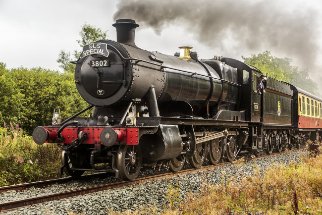 Обои картинки фото техника, паровозы, паровоз, дорога, железная, рельсы