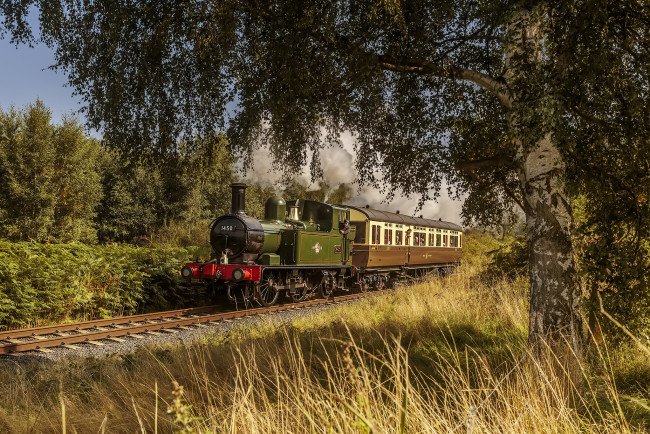 Обои картинки фото техника, паровозы, паровоз, рельсы, дорога, железная