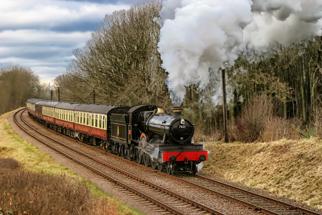 Обои картинки фото техника, паровозы, паровоз, рельсы, дорога, железная