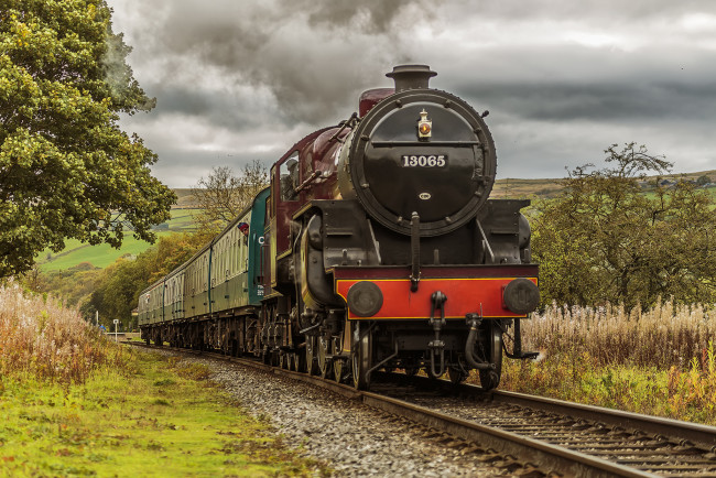 Обои картинки фото техника, паровозы, паровоз, рельсы, дорога, железная