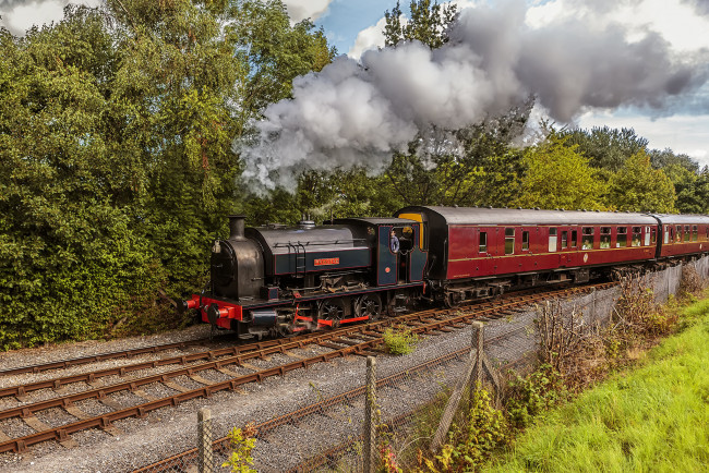 Обои картинки фото техника, паровозы, рельсы, паровоз, дорога, железная