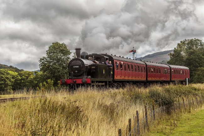 Обои картинки фото техника, паровозы, железная, паровоз, рельсы, дорога