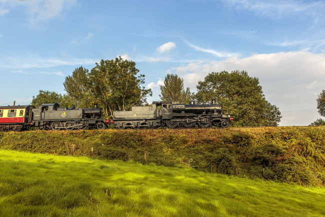 Обои картинки фото техника, паровозы, железная, паровоз, рельсы, дорога