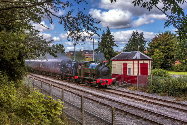 Обои картинки фото техника, паровозы, железная, рельсы, дорога, паровоз