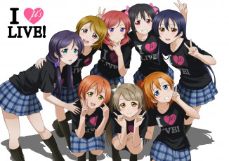 Картинка аниме love+live +school+idol+project девушки фон взгляд