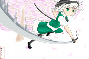 Картинка аниме touhou девушка фон взгляд