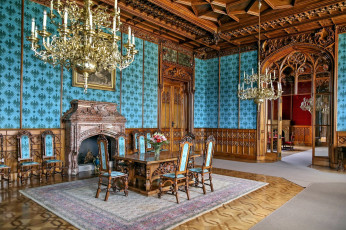 Картинка интерьер дворцы +музеи камин люстры