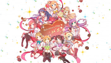 Картинка аниме love+live +school+idol+project фон девушки взгляд