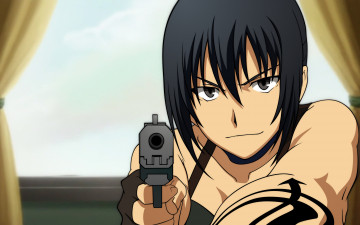 Картинка аниме canaan взгляд девушка фон