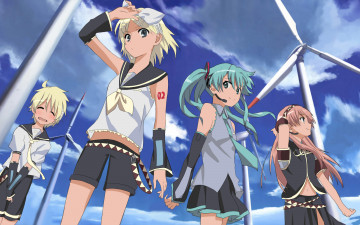 Картинка аниме vocaloid фон взгляд девушки