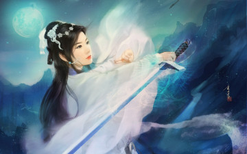 Картинка азиатка фэнтези люди кимоно