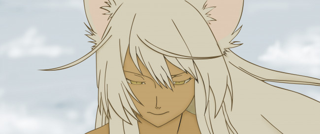 Обои картинки фото аниме, bakemonogatari, взгляд, девушка, фон